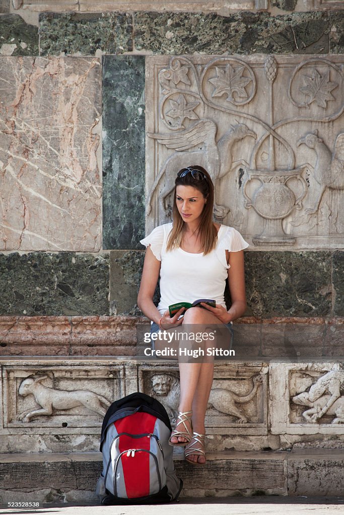 Female tourist at St Mark's Square