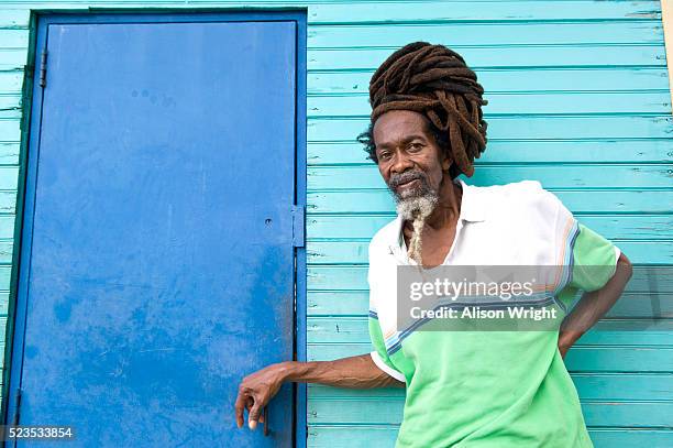 man with dreadlocks, jamaica - montego bay stock-fotos und bilder