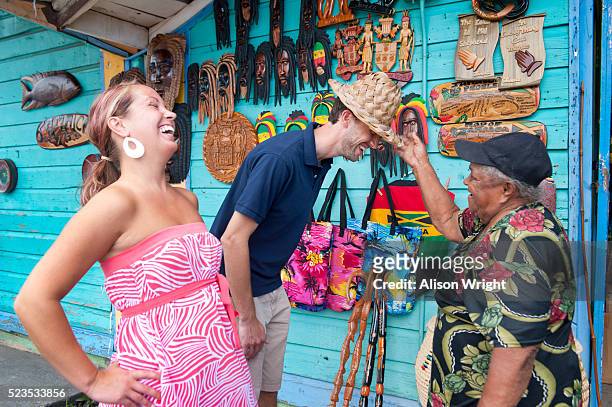 montego bay, jamaica. newlywed couple - jamaica stock-fotos und bilder