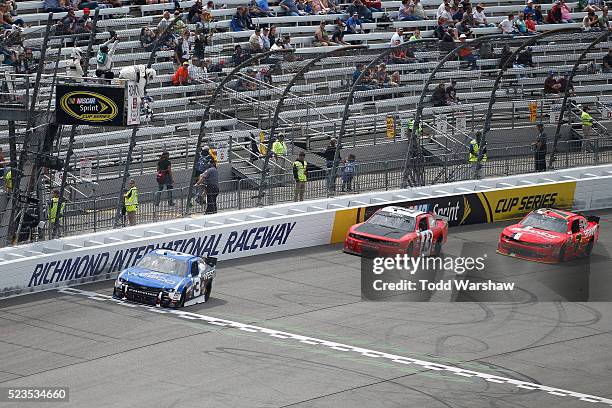 Ty Dillon, driver of the WESCO Chevrolet, takes the checkered flag to win Heat of the NASCAR XFINITY Series ToyotaCare 250 at Richmond International...