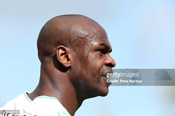 Leroy Lita of Yeovil Town in action during the Sky Bet League Two match between Yeovil Town and Northampton Town at Huish Park on April 23, 2016 in...