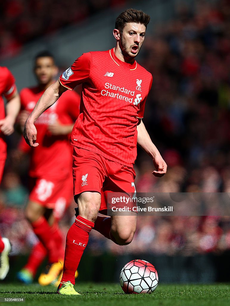 Adam Lallana of Liverpool in action during the Barclays Premier... News ...