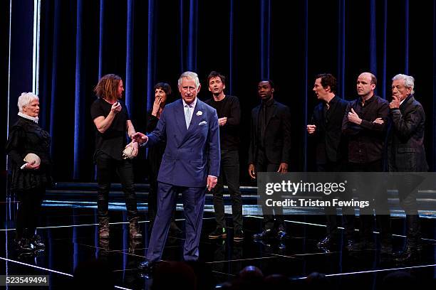 Prince Charles, Prince of Wales performs alongside Dame Judi Dench, Tim Minchin, Harriet Walter, David Tennant, Paapa Essiedu, Benedict Cumberbatch,...