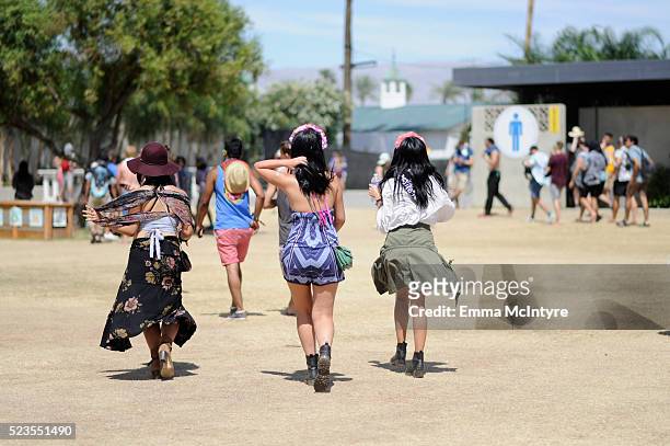 Music fans attend day 2 of the 2016 Coachella Valley Music & Arts Festival Weekend 2 at the Empire Polo Club on April 23, 2016 in Indio, California.