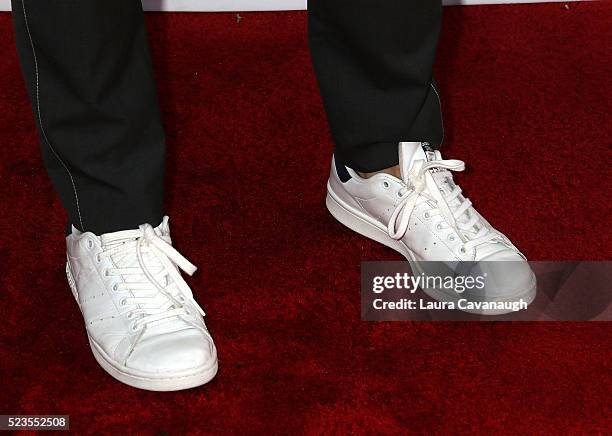 During the APRIL 23: Baz Luhrmann, shoe detail, attends Tribeca Talks Directors Series: Baz Luhrmann With Nelson George during the 2016 Tribeca Film...