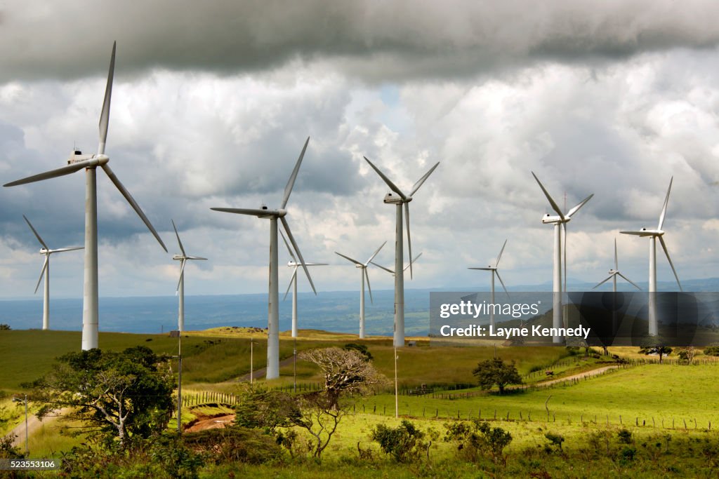 Wind Turbines in the Mountains of central Costa Rica