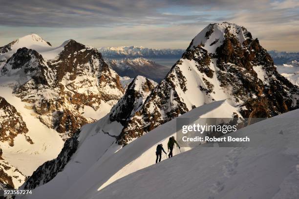 mountaineering in the swiss alps - graubunden canton stock pictures, royalty-free photos & images