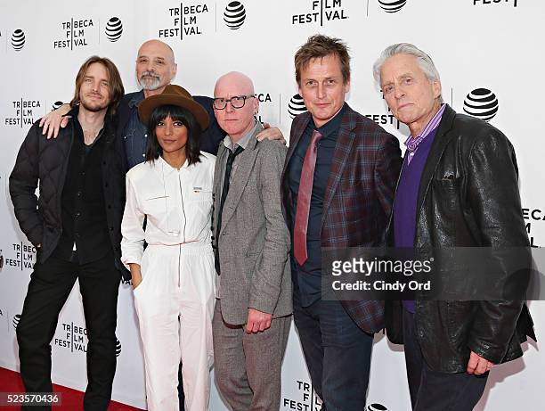 Kevin Ford, Eric Schlosser, Smriti Keshari, Stanley Donwood, Kingdom of Ludd and Michael Douglas attend Tribeca Talks: What We Talk About When We...
