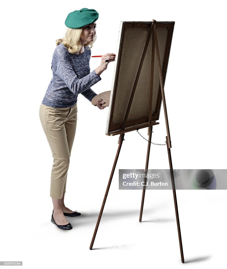 Painter on white background