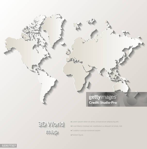 stockillustraties, clipart, cartoons en iconen met 3d world map - noord zuid amerika