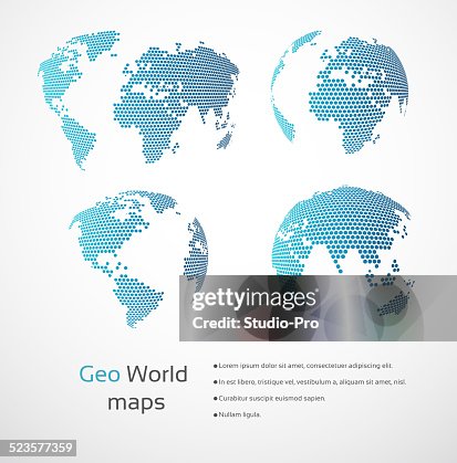 Geometric Borders Map Geometric World Maps High-Res Vector Graphic - Getty Images