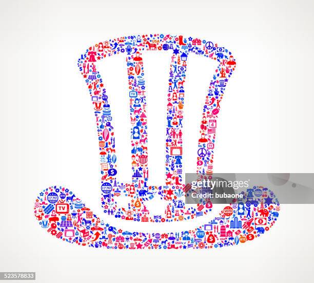 uncle sam's hat us royalty free vector art pattern - uncle sam hat stock illustrations