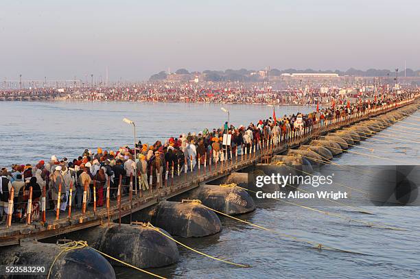 kumbh mela hindu festival - pilgrim stock pictures, royalty-free photos & images