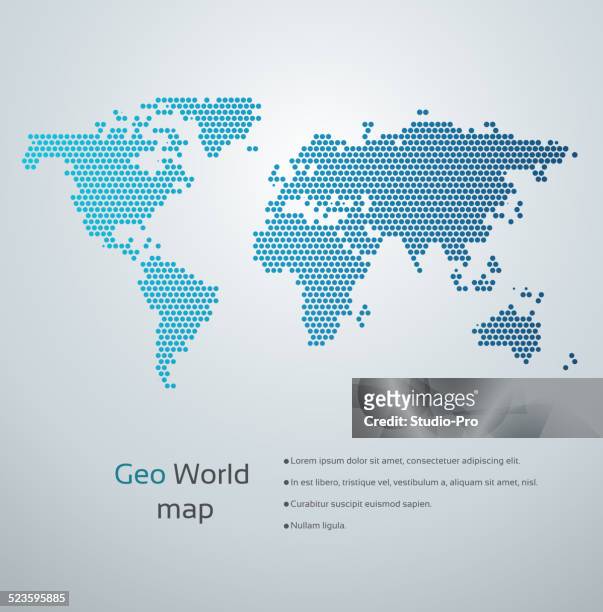 geometric world map - north stock illustrations