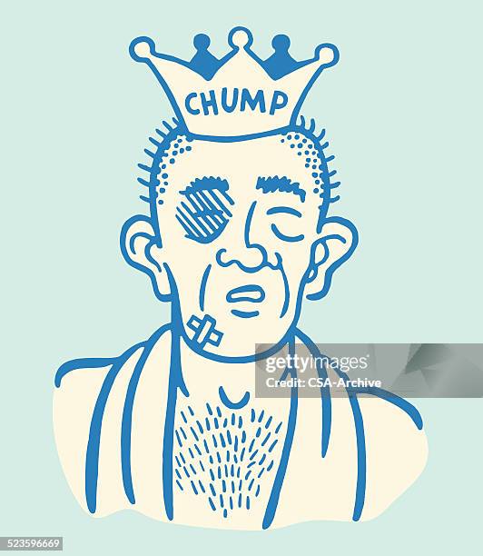 stockillustraties, clipart, cartoons en iconen met portrait of a chump - black eye