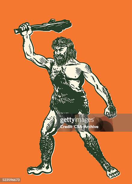 ilustrações, clipart, desenhos animados e ícones de caveman com club - caveman