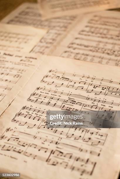 old sheet music, dunham massey - dunham stock pictures, royalty-free photos & images