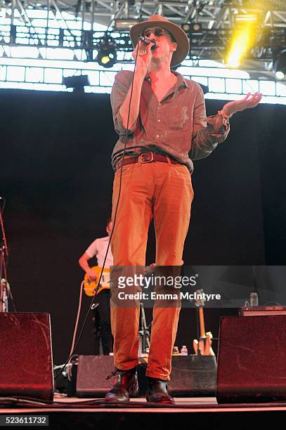 Musician Bradford Cox of Deerhunter performs onstage during day 2 of the 2016 Coachella Valley Music & Arts Festival Weekend 2 at the Empire Polo...