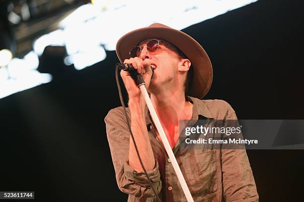 Musician Bradford Cox of Deerhunter performs onstage during day 2 of the 2016 Coachella Valley Music & Arts Festival Weekend 2 at the Empire Polo...