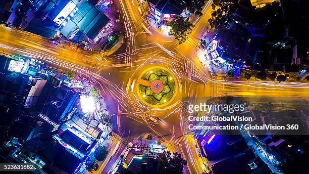 breathtaking view above traffic in saigon, vietnam - vietnam war photos stock-fotos und bilder