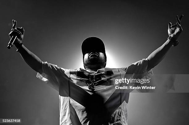 Recording artist Ice Cube performs onstage during day 2 of the 2016 Coachella Valley Music & Arts Festival Weekend 2 at the Empire Polo Club on April...