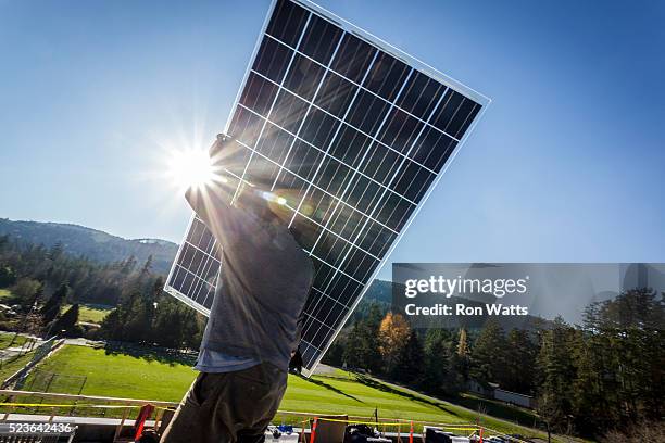 solar photovoltaic panels - pannello solare foto e immagini stock