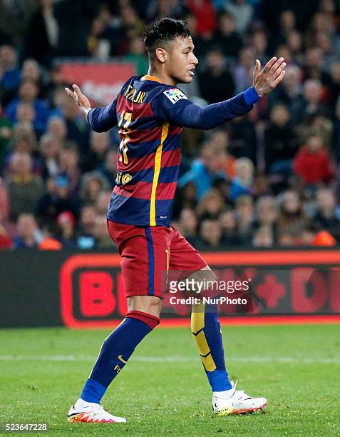 Neymar Jr. During the match between FC Barcelona and Sporting de Gijon, corresponding to the week 35 of the spanish league, plaed at the Camp Nou, on...