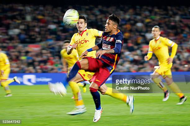 Neymar Jr. During the match between FC Barcelona and Sporting de Gijon, corresponding to the week 35 of the spanish league, plaed at the Camp Nou, on...