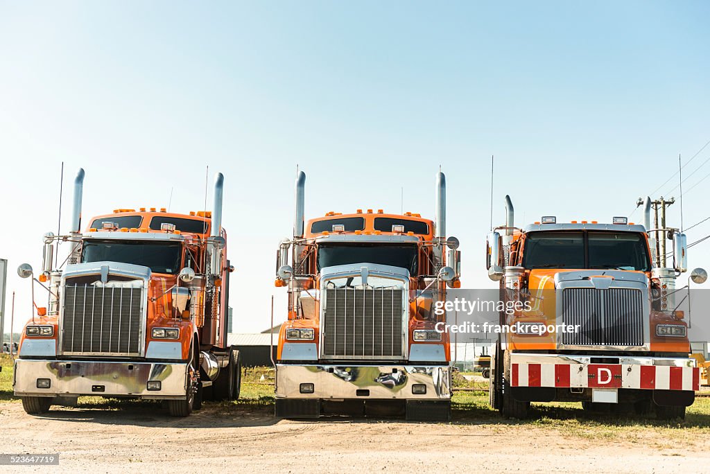 Truck parked in a row