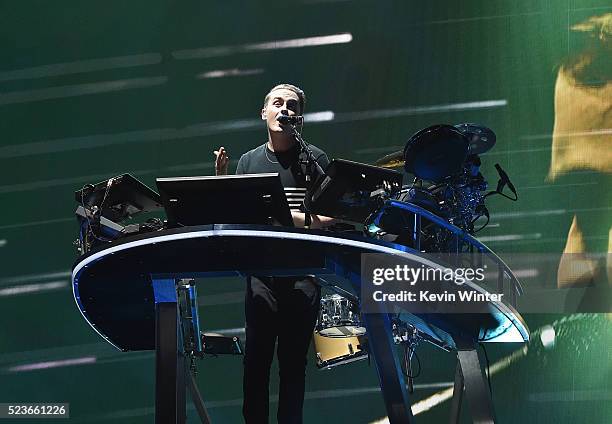 Guy Lawrence of Disclosure performs onstage during day 2 of the 2016 Coachella Valley Music & Arts Festival Weekend 2 at the Empire Polo Club on...