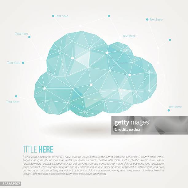 illustrations, cliparts, dessins animés et icônes de nuage informatique polygon - cloud informatique