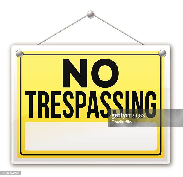 no trespassing sign - private property stock illustrations