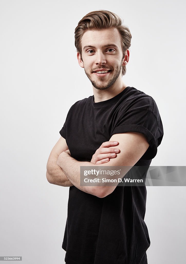 Studio shot of young man