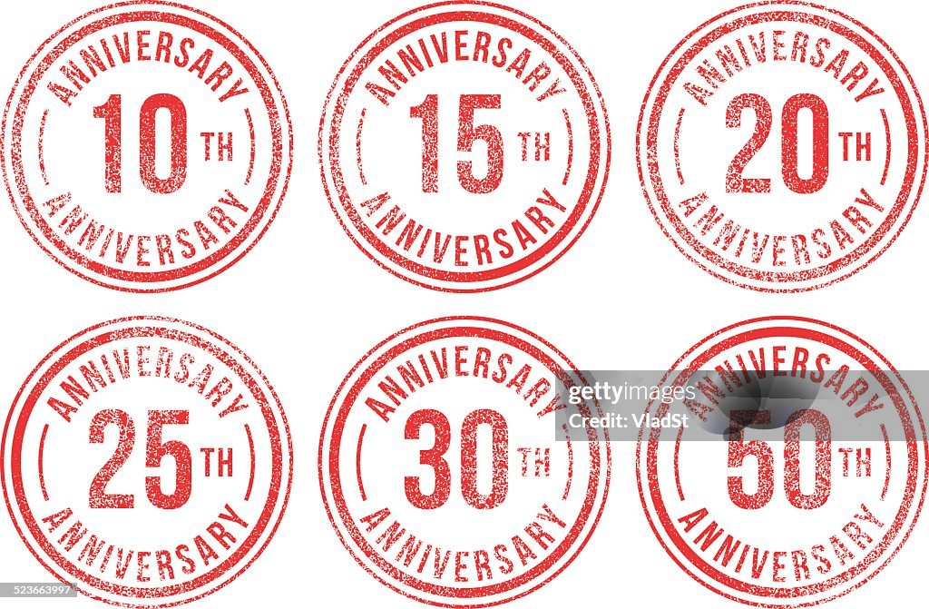 Anniversary rubber stamps