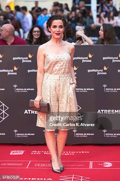 Spanish actress Nuria Gago attends "La Punta del Iceberg" premiere at the Cervantes Theater during the 19th Malaga Film Festival 2016 Day 2 on April...