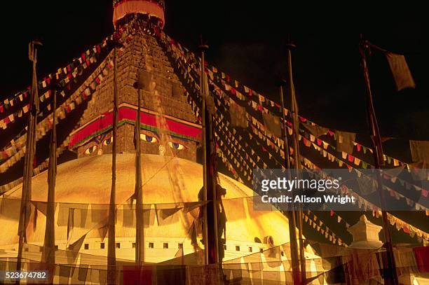 stupa at night, nepal - bodnath stock-fotos und bilder