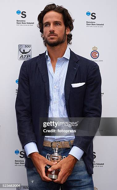 Feliciano Lopez attends day six of the Barcelona Open Banc Sabadell at the Real Club de Tenis Barcelona on April 23, 2016 in Barcelona, Spain.