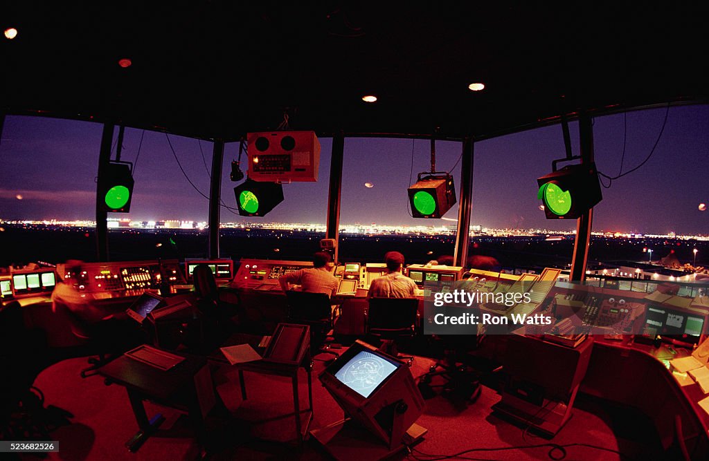 Air Traffic Controllers in Airport Control Tower