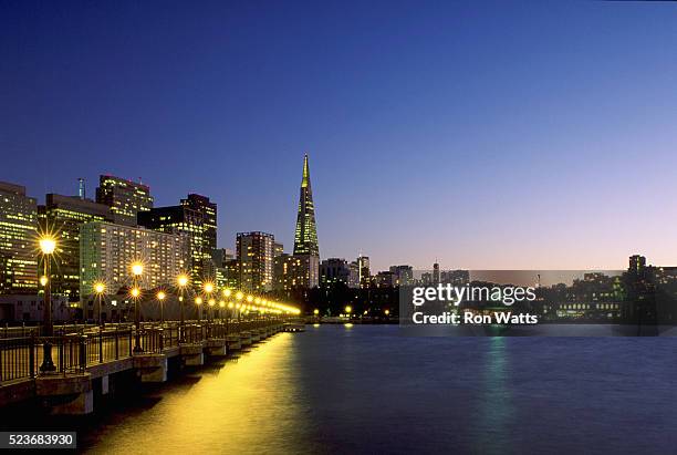 view from san francisco's pier 7 - transamerica pyramid san francisco stock pictures, royalty-free photos & images