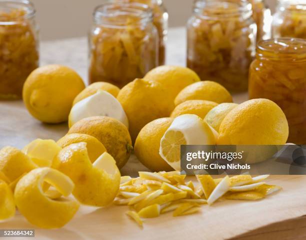 lemon preserves - lemon peel foto e immagini stock