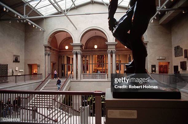 interior of art institute of chicago - chicago art museum stock pictures, royalty-free photos & images