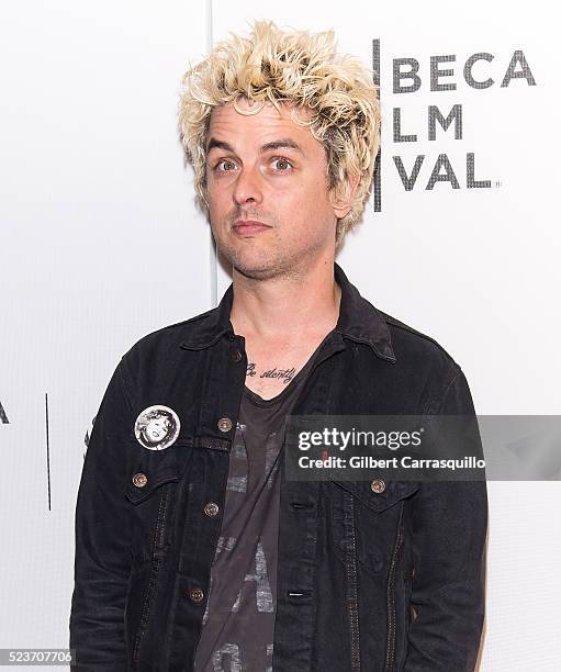 Musician, singer, songwriter, actor, Billie Joe Armstrong attends 'Geezer' World Premiere during 2016 Tribeca Film Festival at Festival Hub on April...