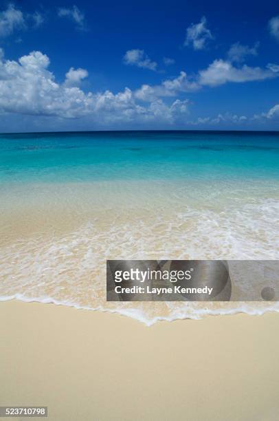 beach at windward point bay - anguilla photos et images de collection