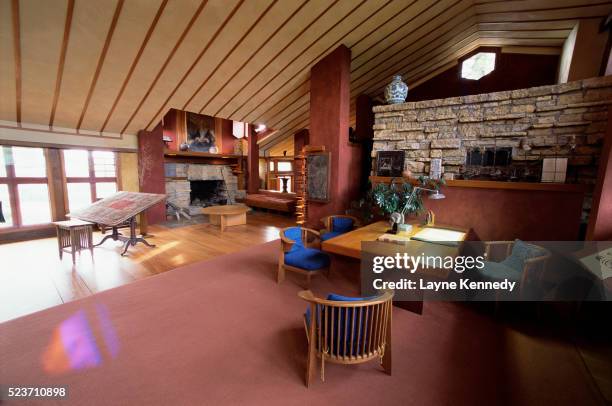drafting studio of frank lloyd wright - frank lloyd wright stock pictures, royalty-free photos & images