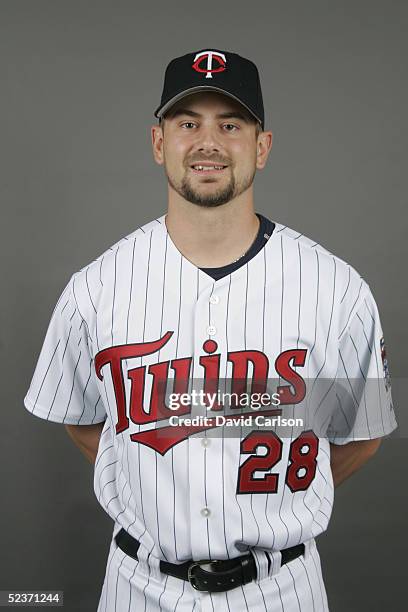 Jesse Crain of the Minnesota Twins poses for a portrait during photo day at Hammond Stadium on February 28, 2005 in Ft. Myers, Florida.