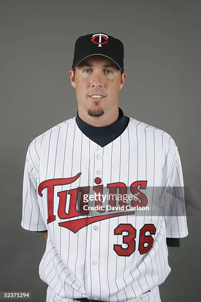 Joe Nathan of the Minnesota Twins poses for a portrait during photo day at Hammond Stadium on February 28, 2005 in Ft. Myers, Florida.