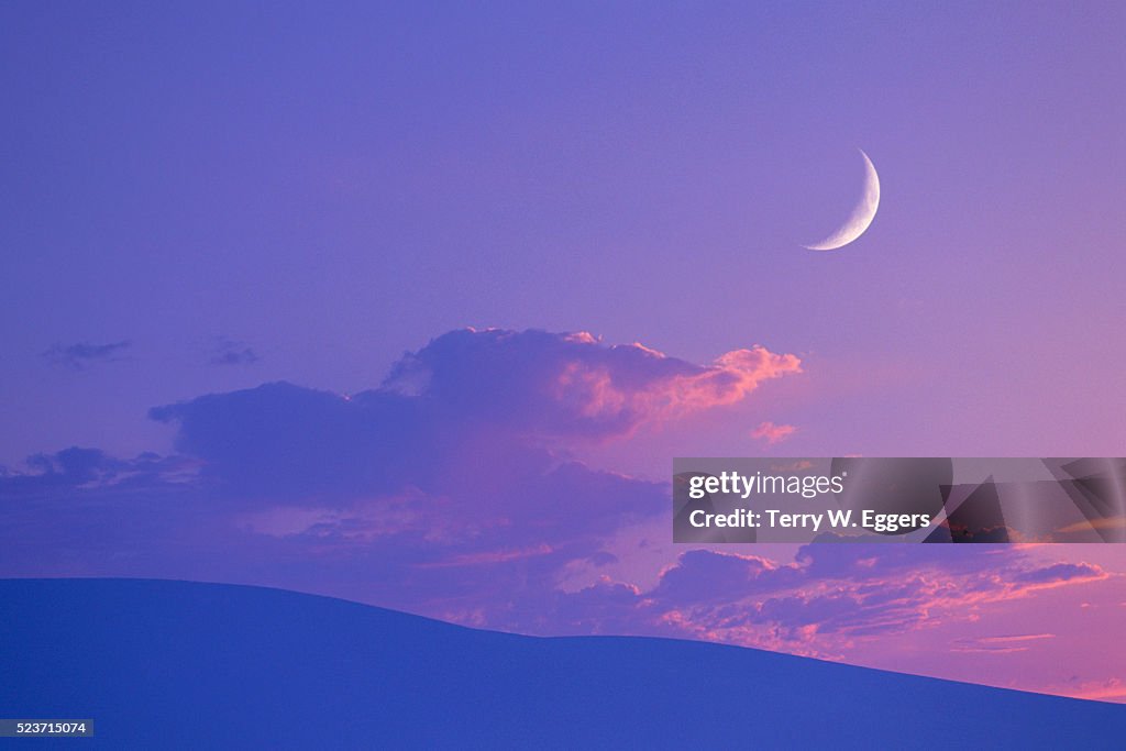 Crescent Moon over Clouds