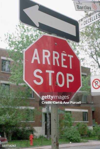 Multilingual Stop Signs Street Signs Different Languages Photos and Premium High Res Pictures ...