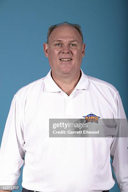 Head coach George Karl of the Denver Nuggets poses for a headshot on March 10, 2005 at the Pepsi Center in Denver, Colorado. NOTE TO USER: User...