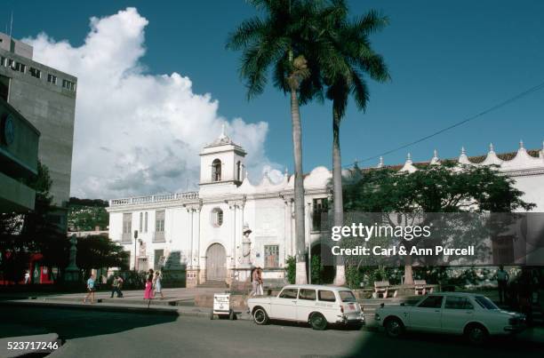 tegucigalpa plaza by white church - honduras stock pictures, royalty-free photos & images